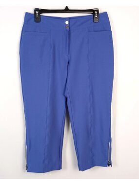 Tail Periwinkle Golf Pants 6 Cropped Pull On Stretch UPF 50 Zip Cuff